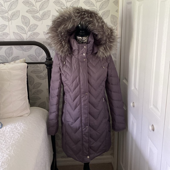 Marc New York Roxbury down filled puffer jacket w/ removable faux fur trim hood - Picture 4 of 13